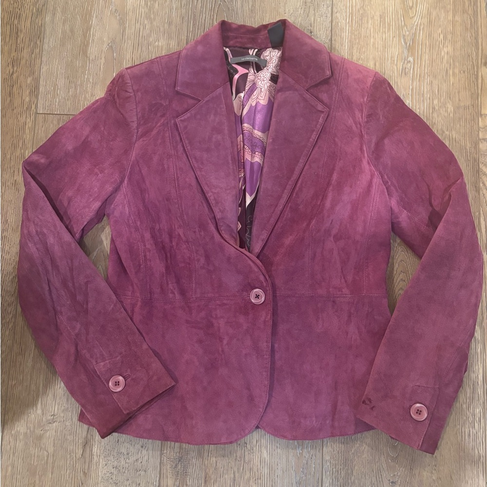 Liz Claiborne Purple Blazer Suede Tailored